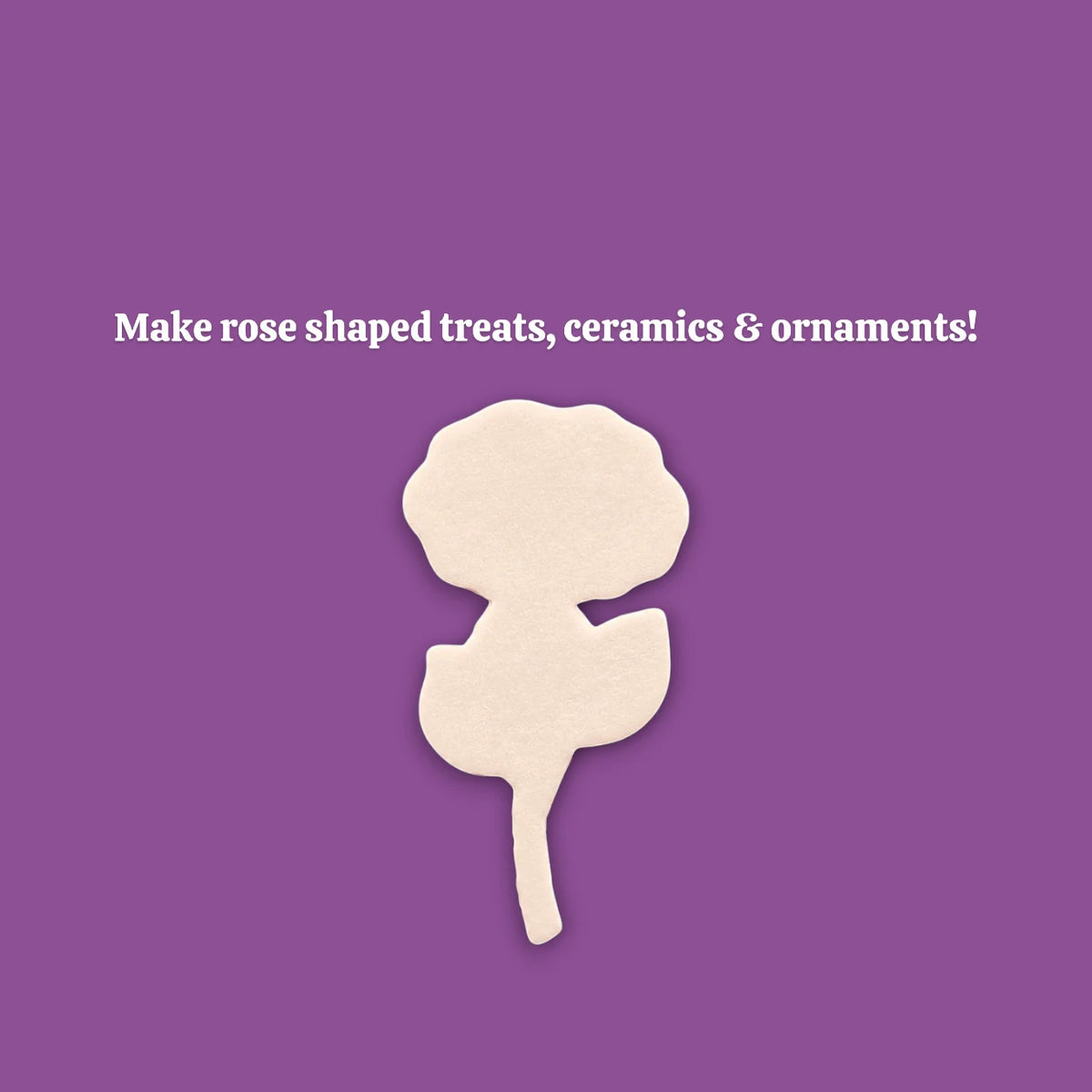 Handmade and customizable Rose Cookie Cutter dough cutout, perfect for spring events, romantic weddings, or special occasions.