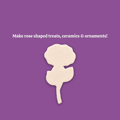 Handmade and customizable Rose Cookie Cutter dough cutout, perfect for spring events, romantic weddings, or special occasions.