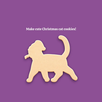 Cat Butt Santa Hat Cookie Cutter & Stamp Set - Ceramic & Fondant Mold