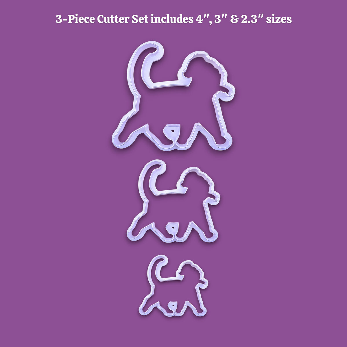 Cat Butt Santa Hat Cookie Cutter & Stamp Set - Ceramic & Fondant Mold