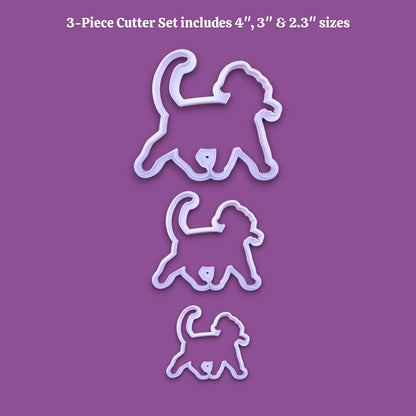 Cat Butt Santa Hat Cookie Cutter & Stamp Set - Ceramic & Fondant Mold