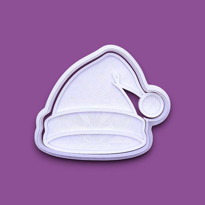 Santa hat cookie cutter and stamp, perfect for Christmas cookies, festive fondant toppers, or Xmas holiday crafts.