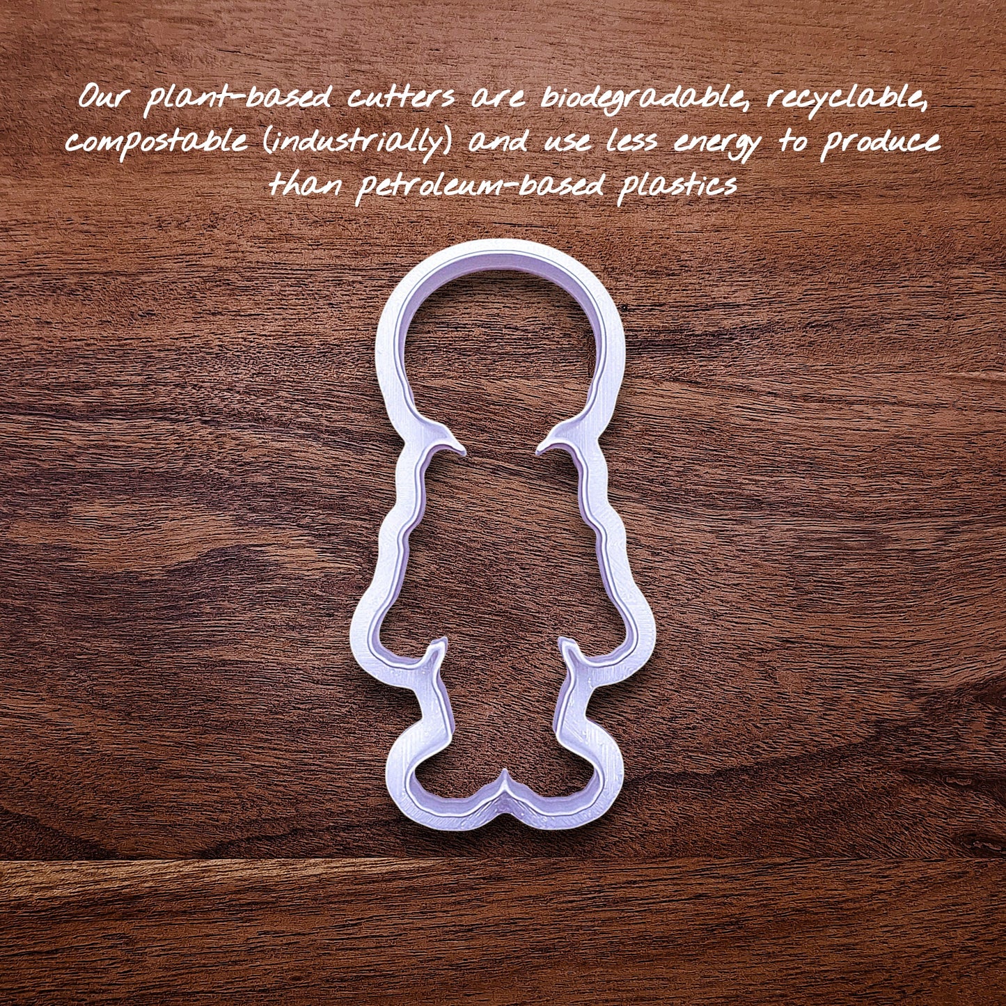 Skeleton cookie cutter without the stamp, perfect for outline cookies, fondant toppers, or Halloween crafts.