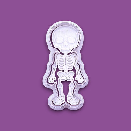 Skeleton Cookie Cutter and Stamp Set - Halloween Craft & Fondant Mold