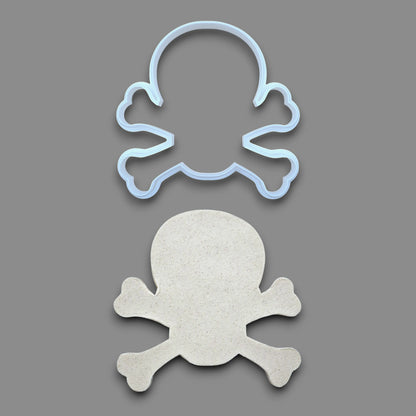 Skull and Bones Cookie Cutter or Stamp Set - Pirate Craft & Clay Mold