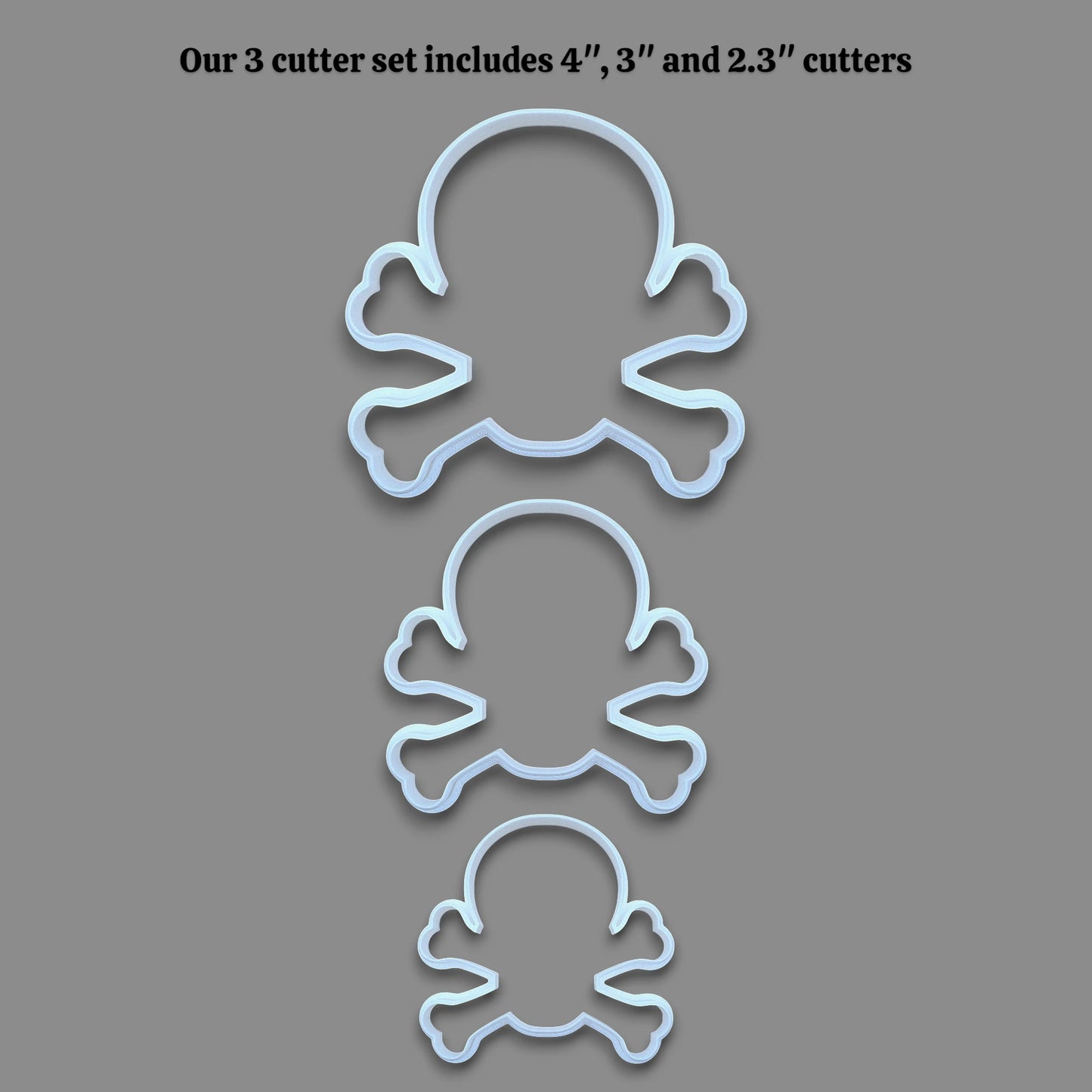 Skull and Bones Cookie Cutter or Stamp Set - Pirate Craft & Clay Mold