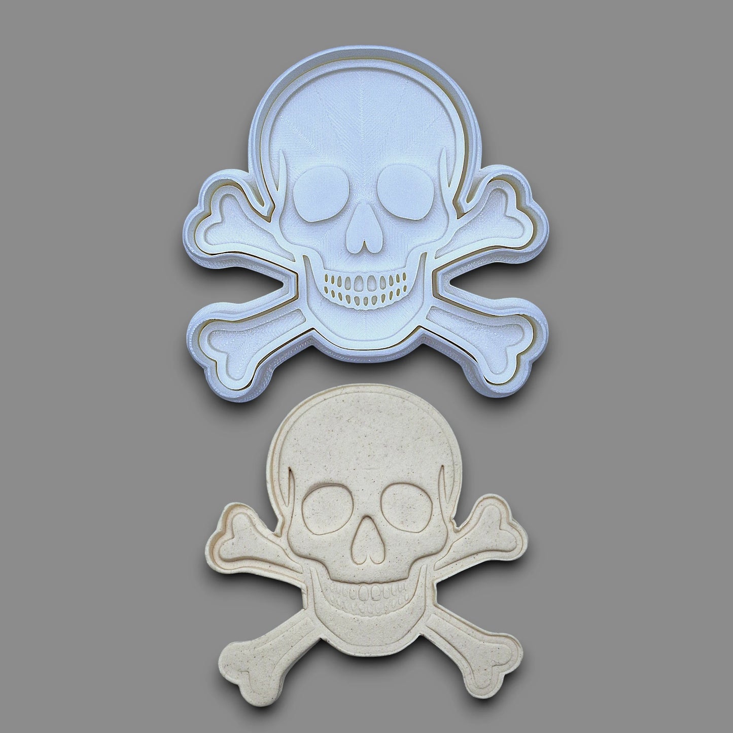Skull and Bones Cookie Cutter or Stamp Set - Pirate Craft & Clay Mold