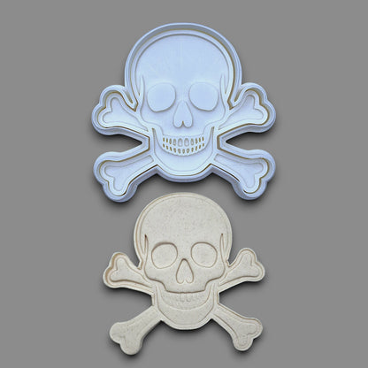 Skull and Bones Cookie Cutter or Stamp Set - Pirate Craft & Clay Mold