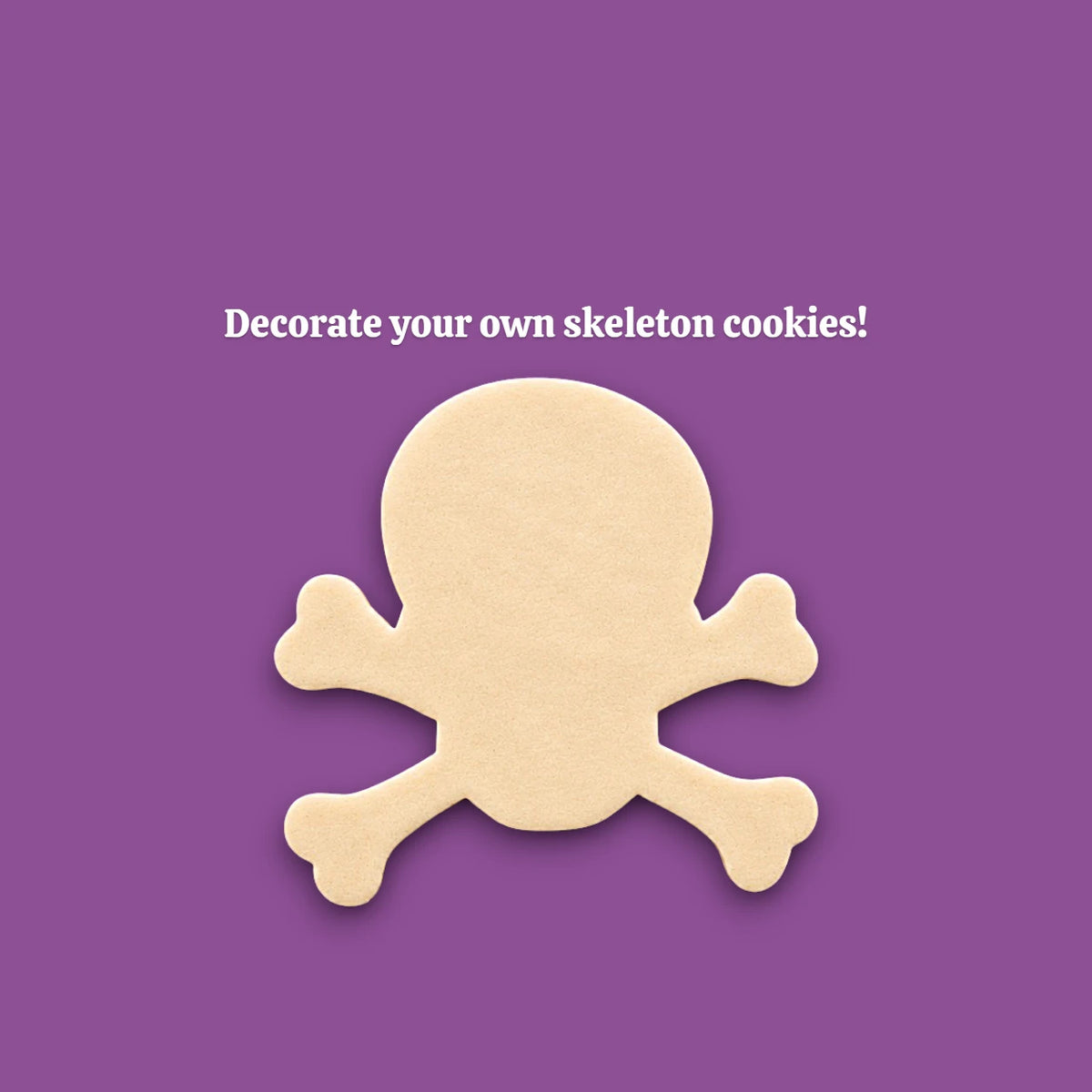 Skull and bones cookie cutter dough cutout, perfect for beach parties, Halloween treats, under the sea treats and pirate themed birthdays.