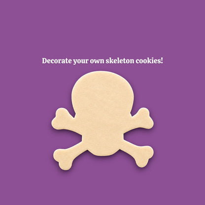 Skull and bones cookie cutter dough cutout, perfect for beach parties, Halloween treats, under the sea treats and pirate themed birthdays.