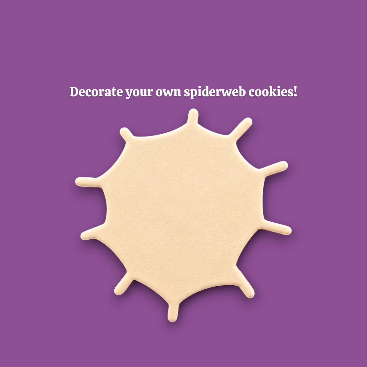 Handmade and customizable Halloween spiderweb cookie cutter dough cutout, perfect for fall parties, events, trick or treats, and gifting.