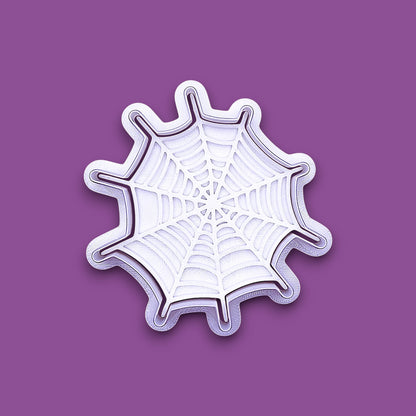Handmade and customizable Halloween spiderweb cookie cutter and stamp, perfect for fall parties, events, trick or treats, and gifting.