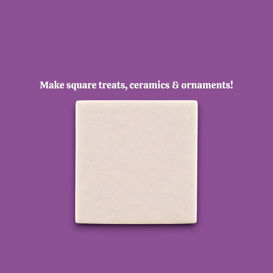 Square cookie cutter dough cutout, perfect for fondant, dough, clay, ceramics and fondant.