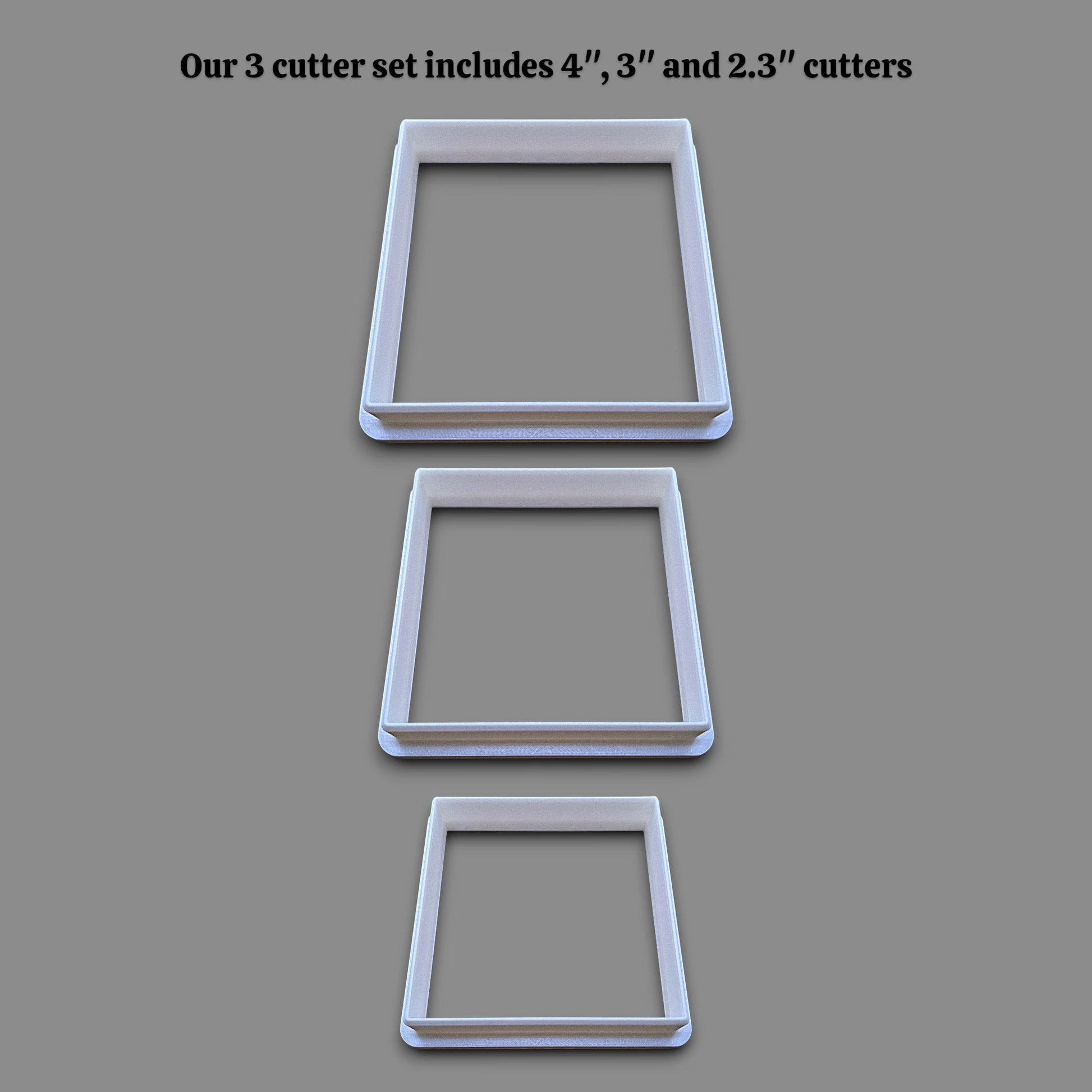 Square cookie cutter set, perfect for fondant, dough, clay, ceramics and fondant.