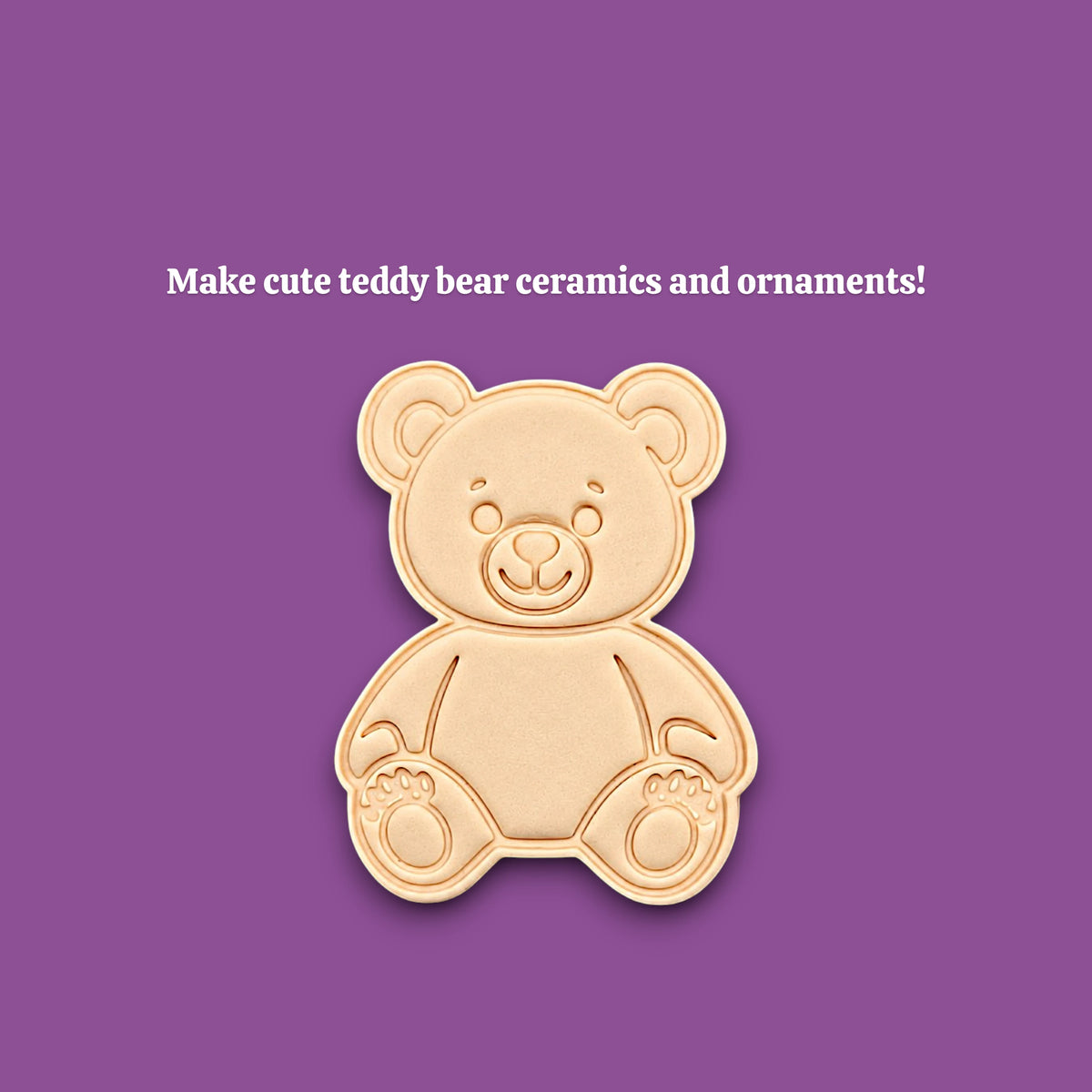 Handmade and customizable teddy bear cookie cutter dough cutout and imprint — perfect for standout cookies at parties or gifting.