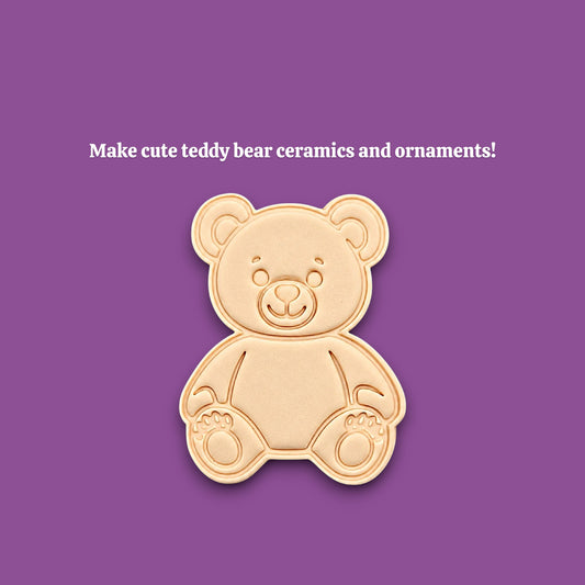 Handmade and customizable teddy bear cookie cutter dough cutout and imprint — perfect for standout cookies at parties or gifting.