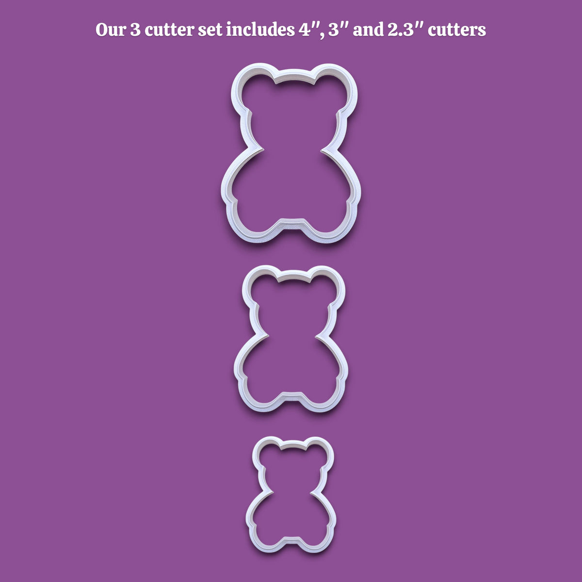 Customizable teddy bear cookie cutter set — perfect for standout cookies at Valentine's Day parties or gifting.