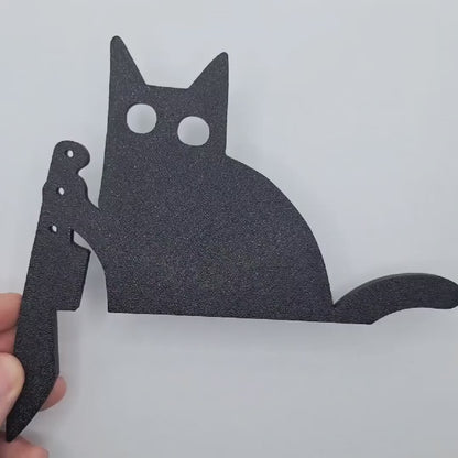 Halloween Black Cat Door Topper - Handmade Funny Gag & Cat Lover Gift