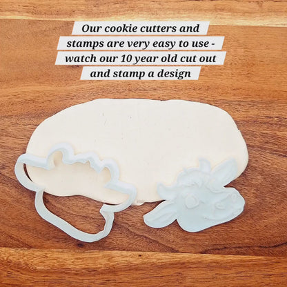Video showing a child cutting and stamping dough out using one of our cookie cutters. Text shows tips and tricks on how to use the cutters and stamps effectively.