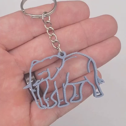 Safari elephant keychain video in silver, perfect for classroom prizes, party favors for kids birthdays, baby showers and unique stocking stuffers.