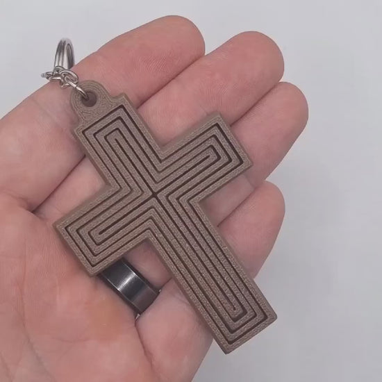 Video showing the articulated cross keychain from multiple angles, perfect for Easter, VBS and church gifts and party favors.