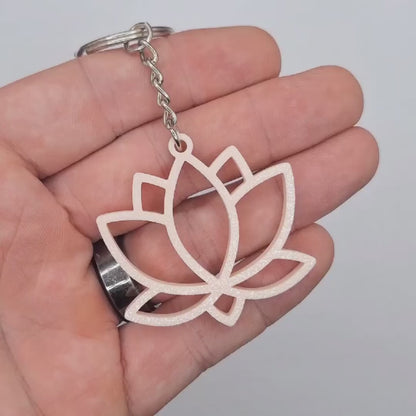 Lotus Flower Keychain - Boho Charm for Meditation & Yoga Lovers